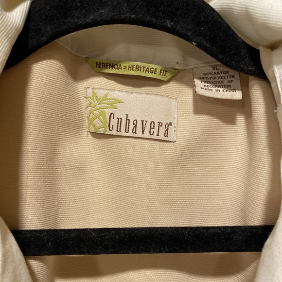 Cubavera Hawaiian Havana Shirt Polyester Rayon Short Sleeve Mens Size XL - Picture 4 of 5